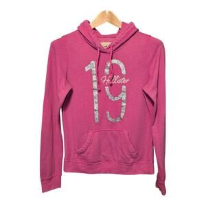Hollister Pullover Hoodie Sweatshirt Womens Size Medium Pink Preppy Grunge